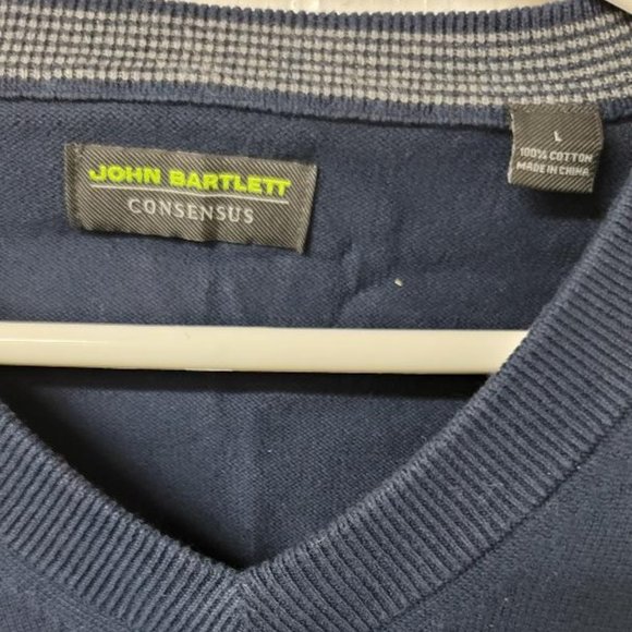 Mens John Bartlett - Concensus V-Neck Sweater -‎ Large - Blue - Picture 3 of 5